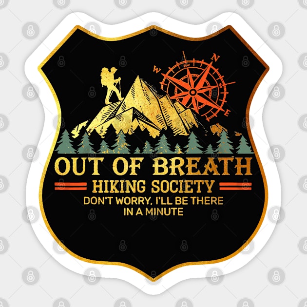 out of breath hiking society trails mountains national parks hike Sticker by masterpiecesai